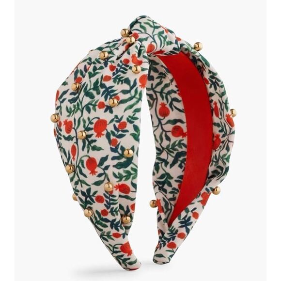 RIFLE PAPER CO. Christmastide Pomegranate Embellished Headband / NWT - Picture 1 of 1